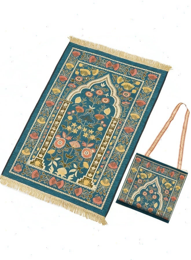 سجادة صلاة رمضان، سجادة صلاة إسلامية محمولة مع حقيبة حمل أنيقة، سجادة ناعمة قابلة للطي، هدية رائعة للعائلة والأصدقاء المسلمين - Image 1